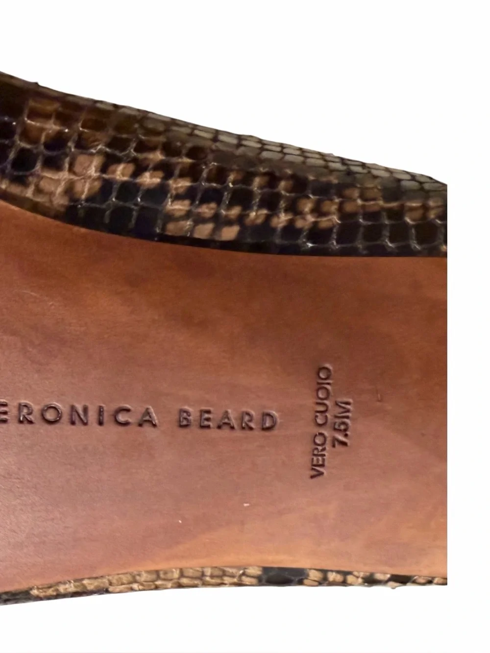 Veronica Beard Italian Faux Snake Square Toe Back Zip Ankle Boots - Brown